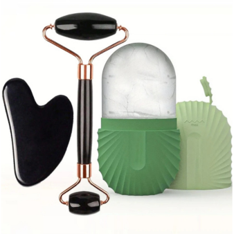 Coffret Soin Visage — Rouleau Réfrigérant, Gua Sha & Roller