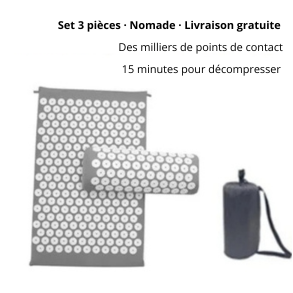 Tapis d'Acupression 3 Pièces — Détente du Dos & du Cou