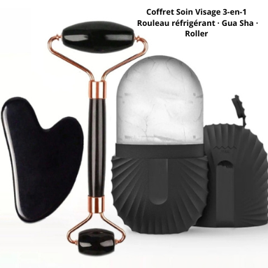 Coffret Soin Visage — Rouleau Réfrigérant, Gua Sha & Roller